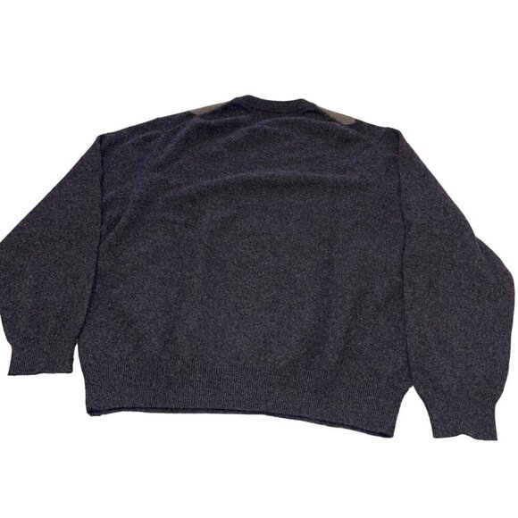 Paolo Mondo Mens Sweater Size XL Gray Argyle Crew Neck Preppy Pure Cashmere - Picture 2 of 7